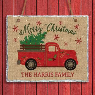 Christmas Truck Personalized Wall Slate