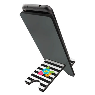 Floral Stripes Personalized Phone Stand