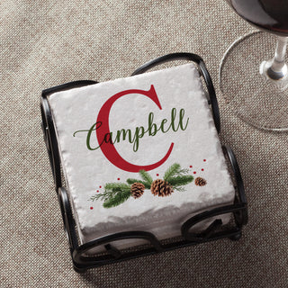 Christmas Initial Personalized Coaster Set