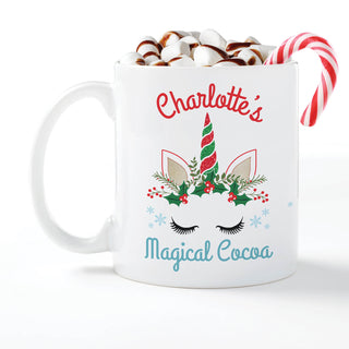 Magical Unicorn Cocoa Personalized White Coffee Mug - 11 oz.