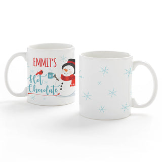 Snowman's Hot Chocolate Personalized White Coffee Mug - 11 oz.