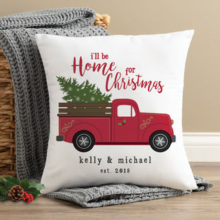 Home For Christmas Personalized Throw Pillow