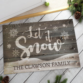 Let It Snow Personalized Doormat - 18x27 Inch, 1/8" Thin