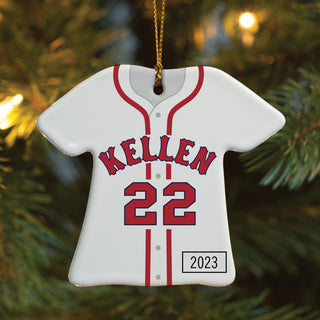 Red Baseball Jersey Personalized Ornament