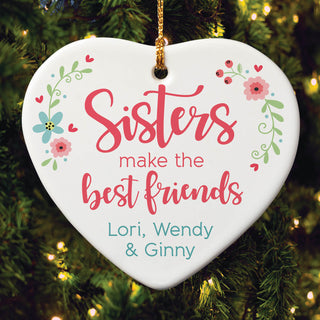 Sisters Make The Best Friends Personalized Ornament