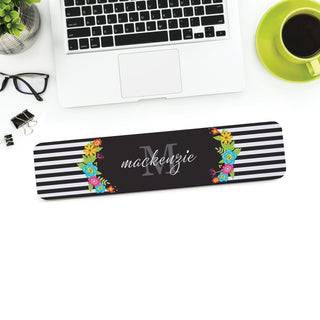 Floral Stripes Personalized Wrist Rest