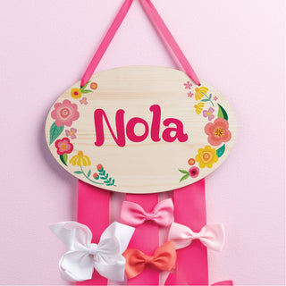 Colorful Flowers Personalized Bow Holder