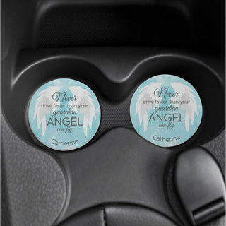 Guardian Angel Personalized Car Coaster Set