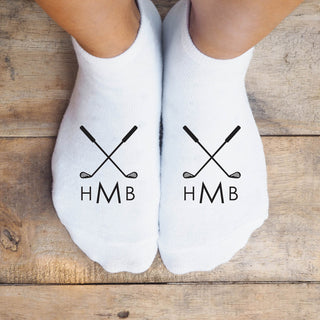 Golf Monogram Personalized No-Show Socks