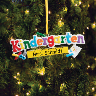 Kindergarten Teacher Personalized Ruler Ornament