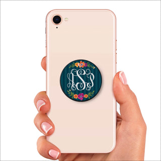 Floral Monogram Personalized Phone Grip