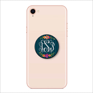 Floral Monogram Personalized Phone Grip