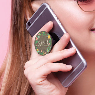 Floral Name Personalized Phone Grip