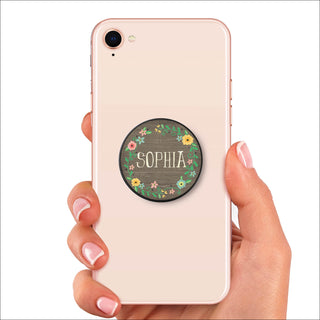 Floral Name Personalized Phone Grip