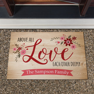 Above All, Love Personalized Doormat