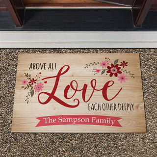 Above All Love Personaized Doormat - 18x27 Inch, 1/8" Thin