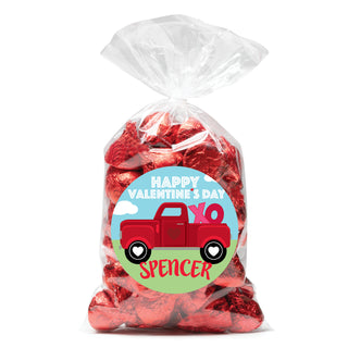 Pick Me Up Personalized Round Sticker and Treat Bag Set