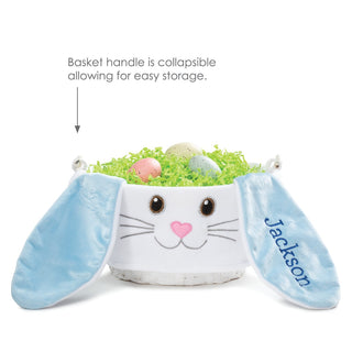 Floppy Bunny Personalized Basket and Blue Liner