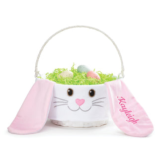Floppy Bunny Personalized Basket and Pink Liner
