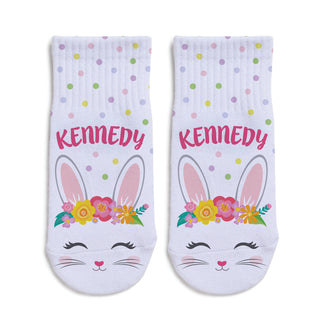 Beautiful Bunny Girl's Personalized Toddler Socks