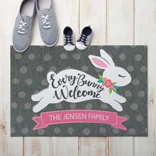 Every Bunny Welcome Personalized Doormat - 18x27 Inch, 1/8" Thin