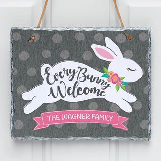 Every Bunny Welcome Personalized Slate Sign