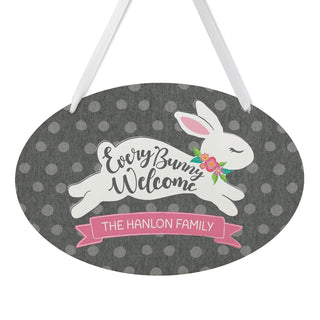 Every Bunny Welcome Personalized Hanging Plaque