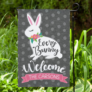 Every Bunny Welcome Personalized Garden Flag