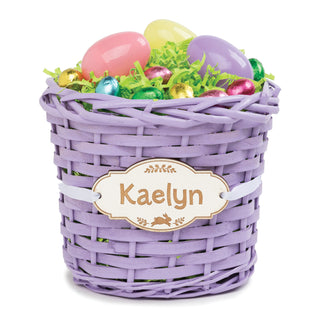 Personalized Wicker Bucket and Name Plaque