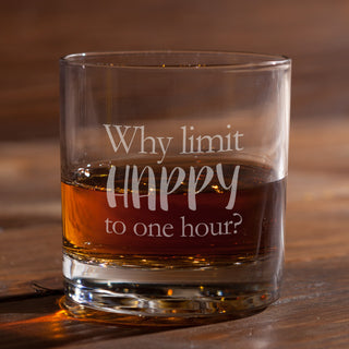 Happy Hour Whiskey Glass