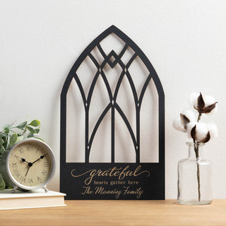 Personalized Gothic Arch Wood Plaque