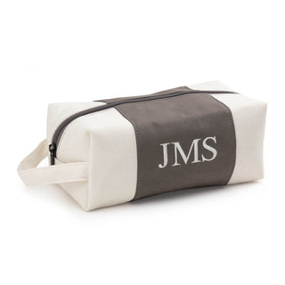 Initials Grey Leatherette Travel Kit