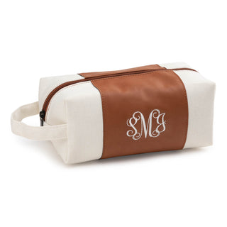 Vine Monogram Caramel Leatherette Travel Kit