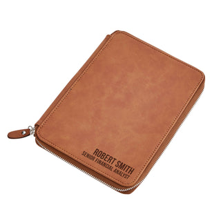 Personalized Caramel Leatherette Zip Case
