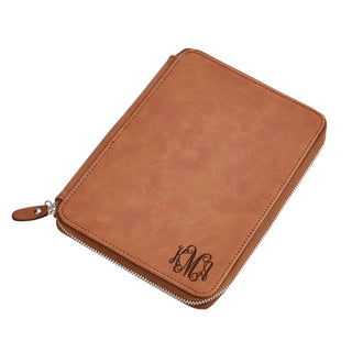 Monogram Caramel Leatherette Zip Case