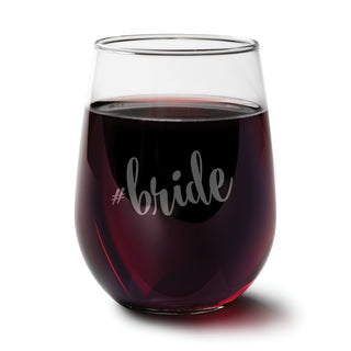 Hashtag Personalized Stemless Wine Glass