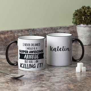 Super Awesome Personalized Black Handle Coffee Mug - 11 oz.