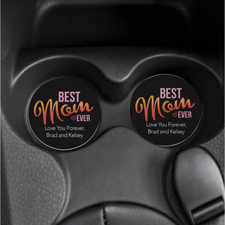 Best Mom Ever Personalized Car Coaster Set