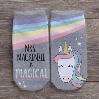 Magical Teacher Personalized No-Show Socks