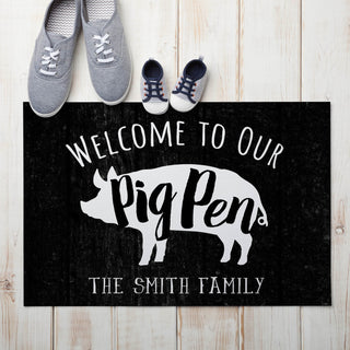 Pig Pen Personalized Doormat - 18x27 Inch, 1/8" Thin