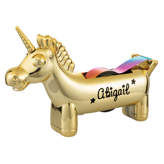 Gold Unicorn Personalized Tape Dispenser
