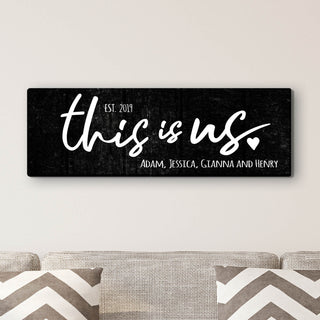 This Is Us Personalized 9x27 Canvas
