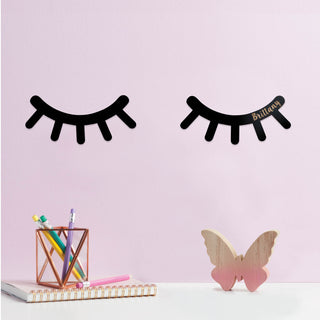 Personalized Black Painted Wood Eyelashes