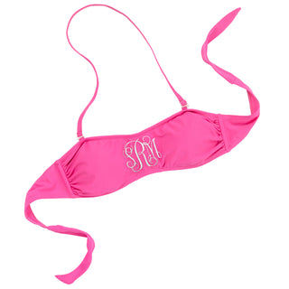 Script Monogram Pink Swim Bandeau Top