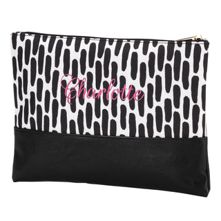 Script Name Black and White Zip Pouch