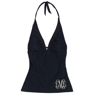 Script Monogram Black Swim Tankini