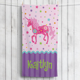 Pretty Unicorn Plush Beach Towel