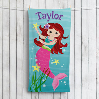 Pretty Mermaid Plush Beach Towel