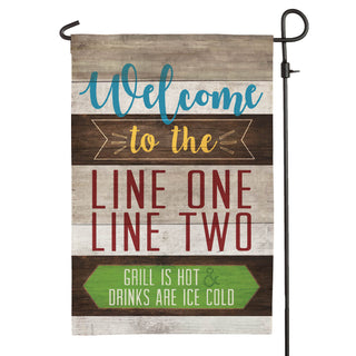 Hot Grill, Cold Drinks Personalized Garden Flag