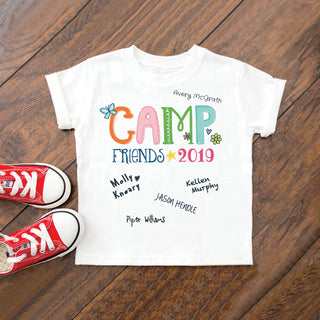 Camp Friends Personalized White T-Shirt